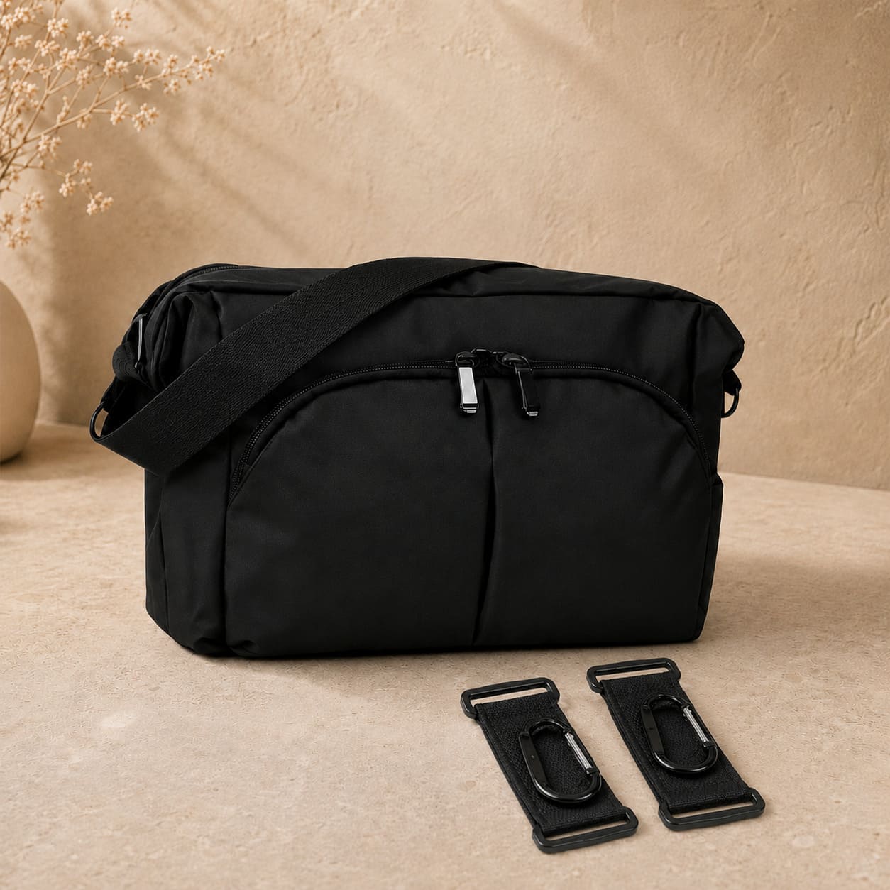 Organisateur de poussette Nomade Go variante noire avec attaches universelles