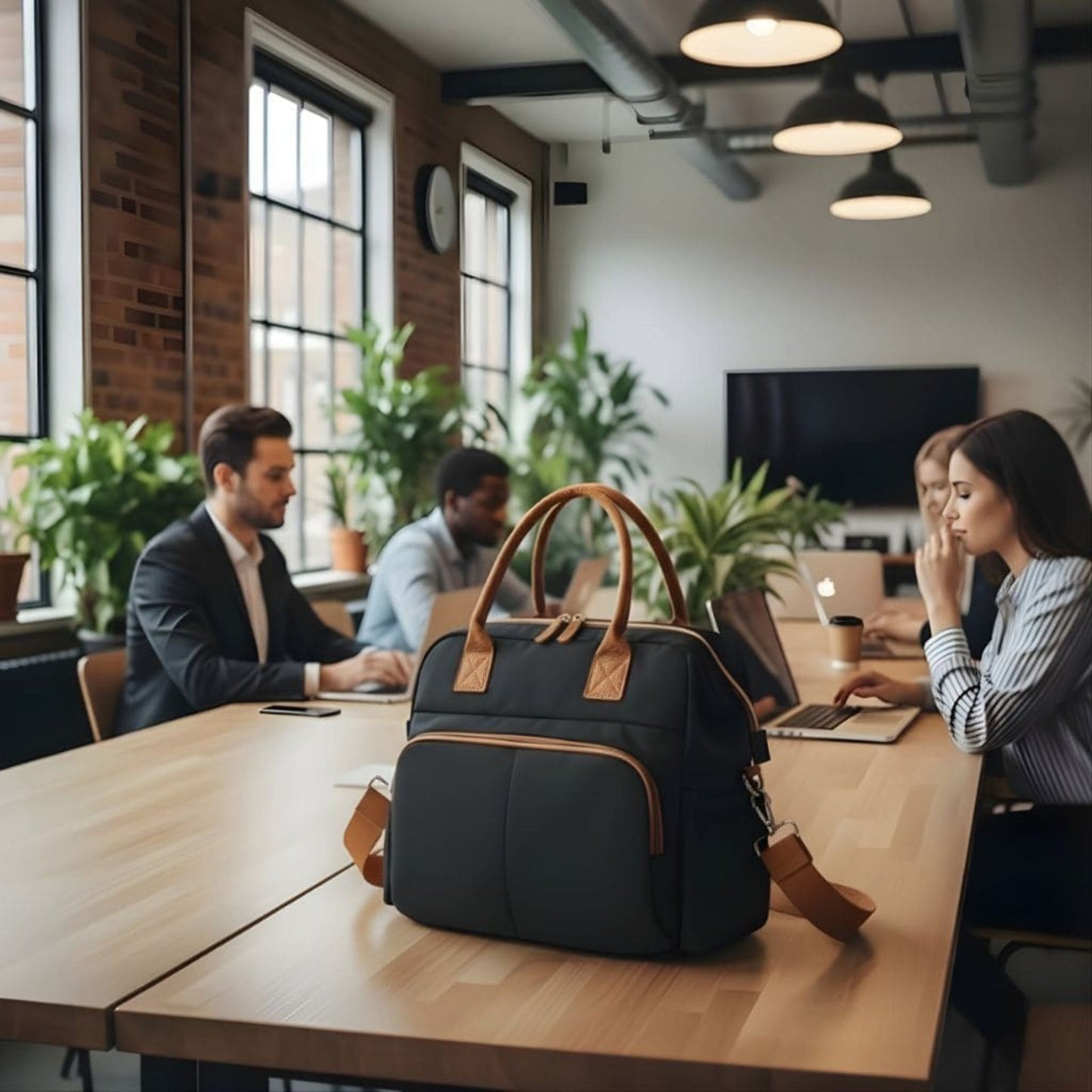 sac à langer Élégance Légère noir espace travail