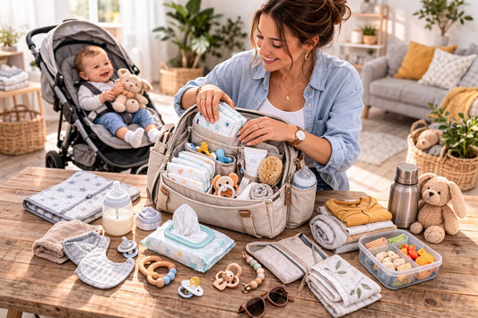 Accessoires indispensables pour sac à langer bien organisé avec bébé lors d’une sortie