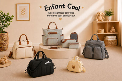 collection de sacs à langer Enfant Cool avec plusieurs modèles pratiques et élégants pour les sorties avec bébé