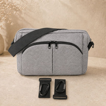 Organisateur de poussette Nomade Go variante grise avec attaches poussette 