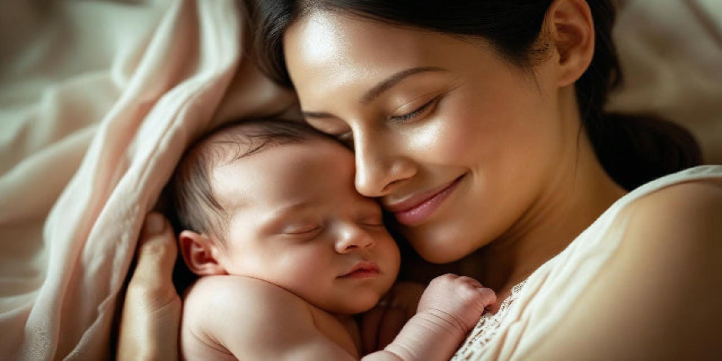 maman et bebe font un calin