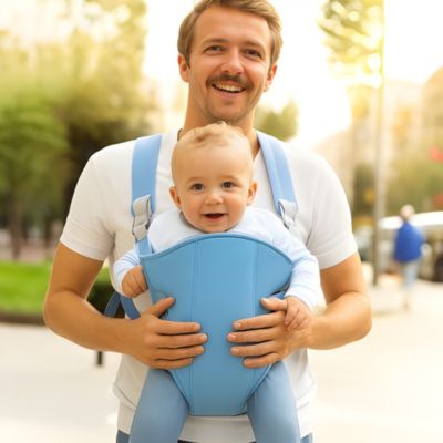 porte-bébé ergonomique Bébé Nid bleu ciel