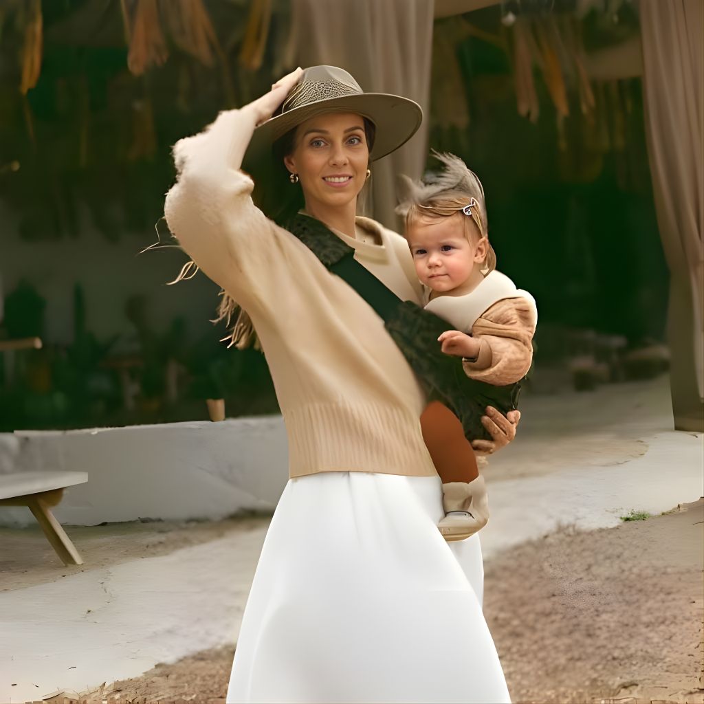 maman en sortie portant son bébé avec le porte-bébé Léopard, pratique et confortable pour le portage au quotidien