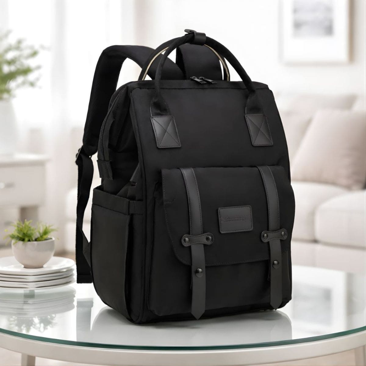 sac à dos à langer Élégant noir