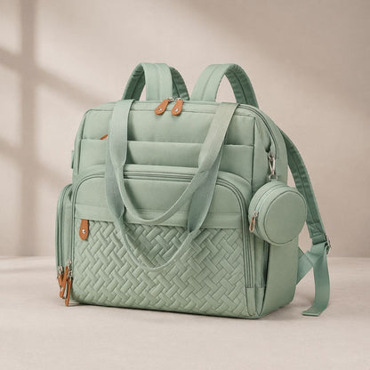 Sac à dos à langer grande capacité Nomade vert 
