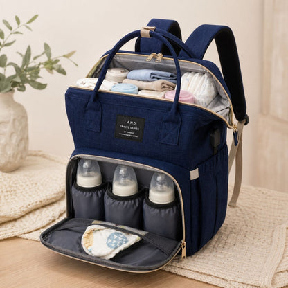 Poche avant isotherme du sac à dos à langer Nid Nomade avec rangement pour plusieurs biberons 