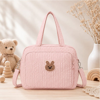 Sac à langer Petit Câlin rose présenté de face