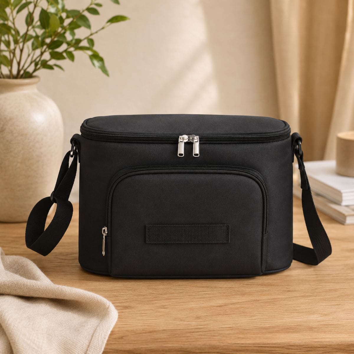 sac à langer pour poussette Nomade Mini noir vue de face 