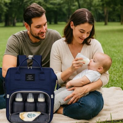 sac a dos a langer diaper backpack bleu