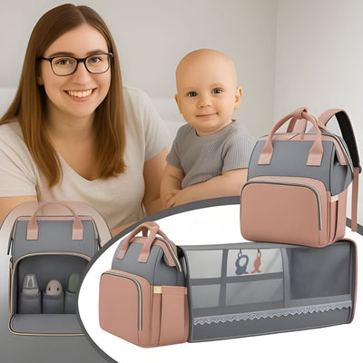sac à dos à langer Diaper Backpack rose gris